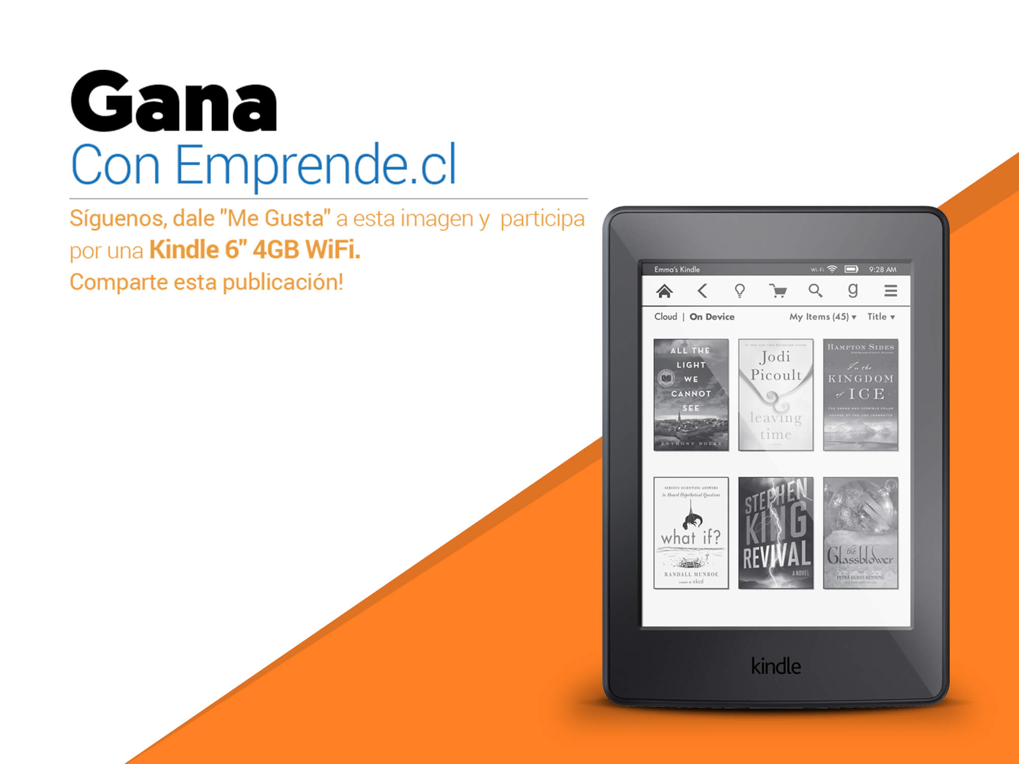 Concursa con Emprende.cl y gana una espectacular Kindle 6″